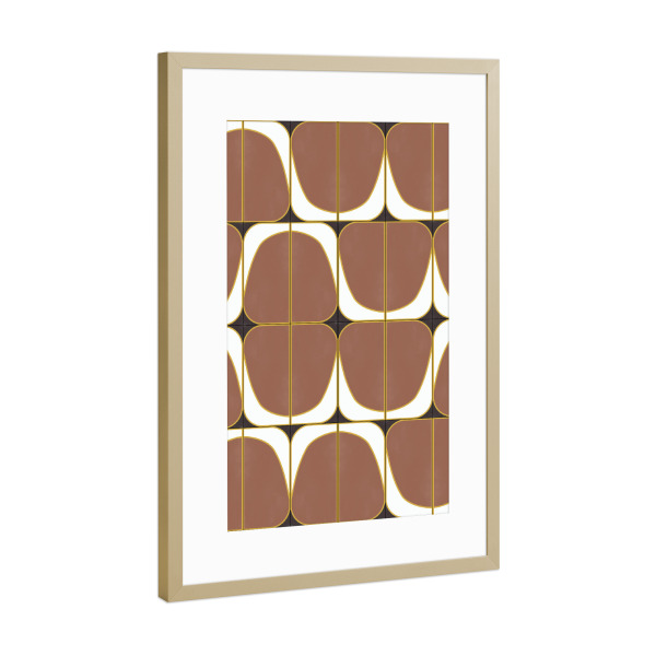 Poster mit Rahmen Gold "Mixed Sassy Seventies Tiles" artboxONE - Abstrakt,Geometrie - Tiles,Pattern,Sassy,Geometrie,Geometry,Abstract,Abstrakt,Formen