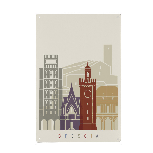 Metall Poster "Brescia skyline" artboxONE - Städte