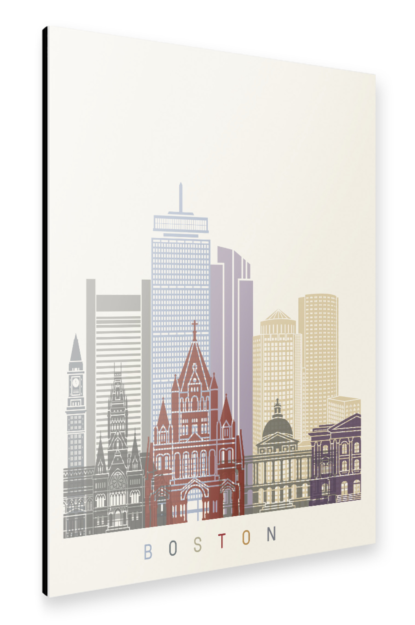 Alu-Dibond "Boston skyline-c" 75x50 cm artboxONE