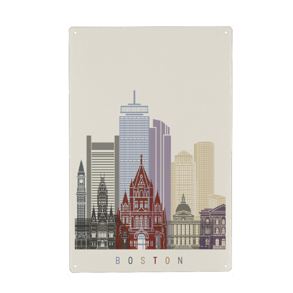 Metall Poster "Boston skyline-c" artboxONE - Städte,Architektur