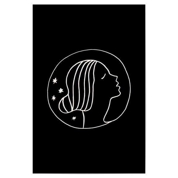 Poster "Delicate Face Mysterious Girl" artboxONE - Natur,Menschen,Galaxy