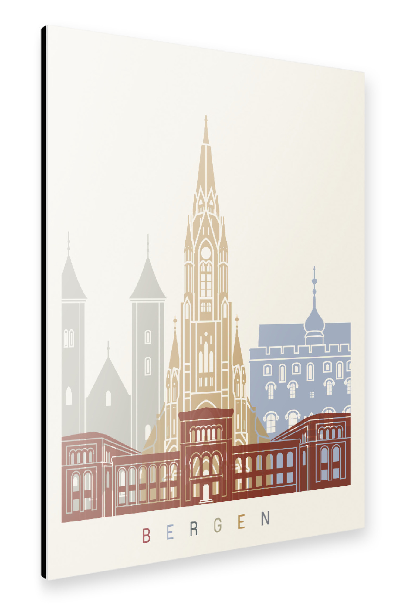 Alu-Dibond "Bergen skyline" 75x50 cm artboxONE