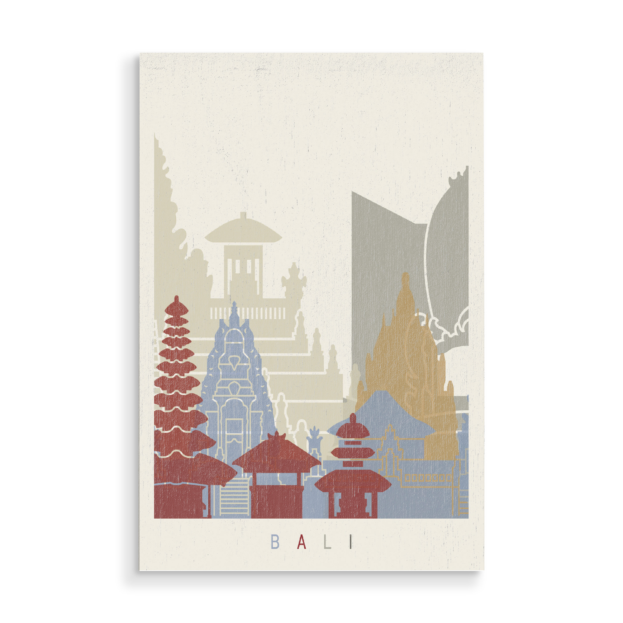 Holzbild "Bali skyline" artboxONE - Städte,Architektur