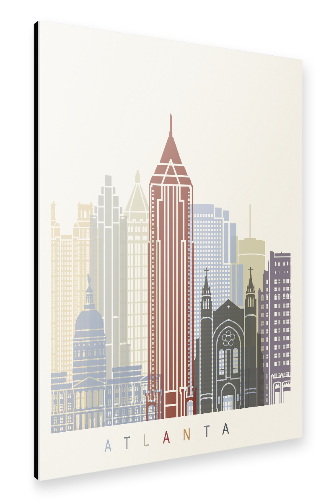 Alu-Dibond "Atlanta skyline" 30x20 cm artboxONE