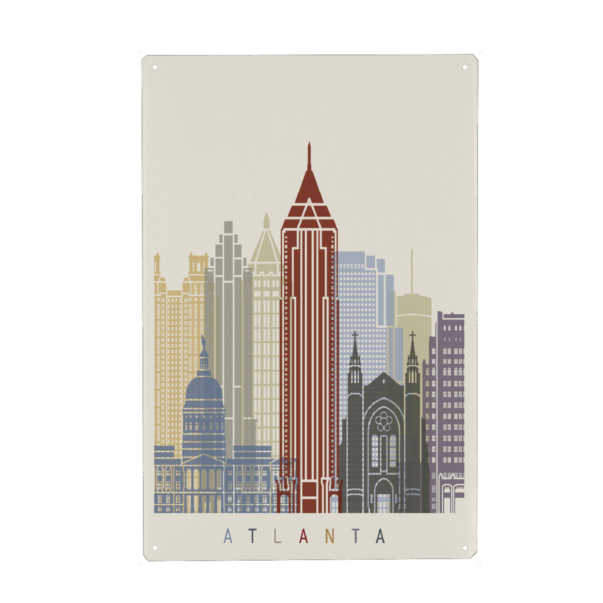 Holzbild "Atlanta skyline" artboxONE - Städte,Architektur