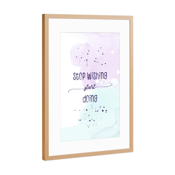 Poster mit Rahmen Kupfer "Mache es, träume nicht nur davon" artboxONE - Typografie