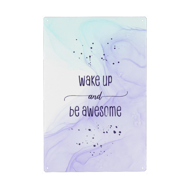 Metall Poster "Steh auf und sei großartig" artboxONE - Typografie