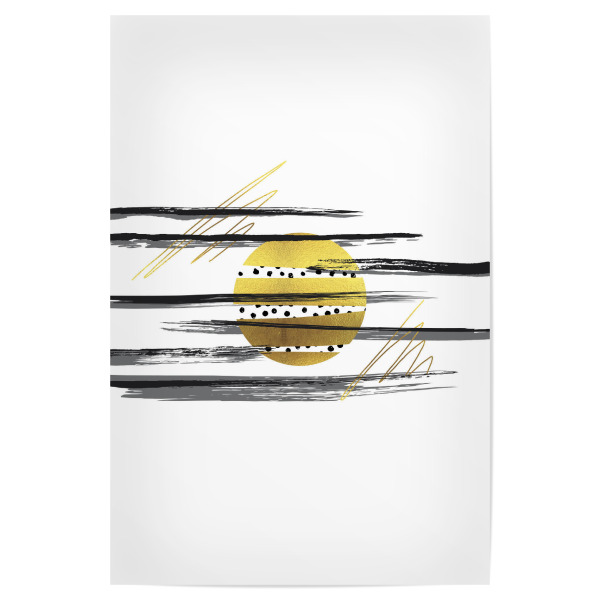 Poster 30x20 cm "DEKO LINIEN Vollmond" artboxONE - Abstrakt - Skandinavisch,Skandi,Modern,Design,Formen,Kunst,Muster,Geometrie,Mond,Abstrakte kunst