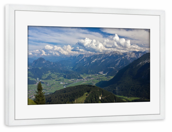 Poster mit Rahmen weiß "Berge des Dachsteingebirges" artboxONE - Natur,Reise,Reise / Länder