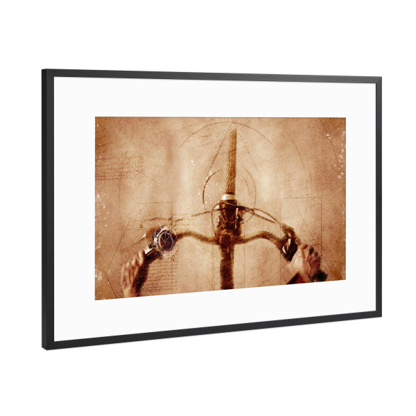 Poster mit Rahmen Schwarz (Metallic) "Bicycle illustration sport art" artboxONE - Sport,Sport / Sommerspiele