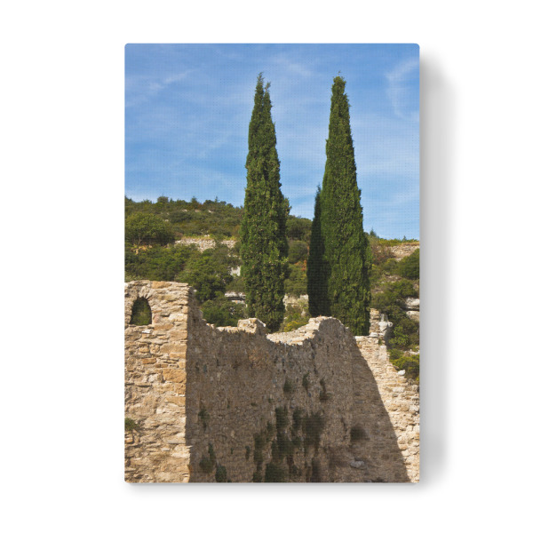 Leinwandbild "Alte Mauer mit Zypressen" artboxONE - Natur,Reise,Architektur,Reise / Länder