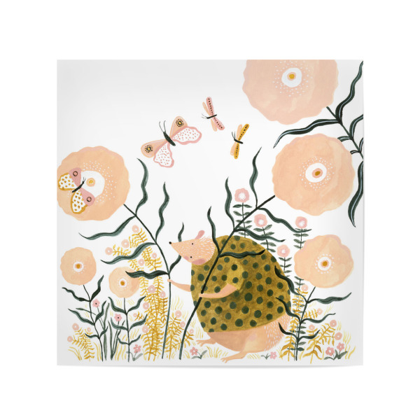 Poster 20x20 cm "Voglhuber - Igel Geht Spazieren" artboxONE - Natur,Floral,Für Kinder,Tiere