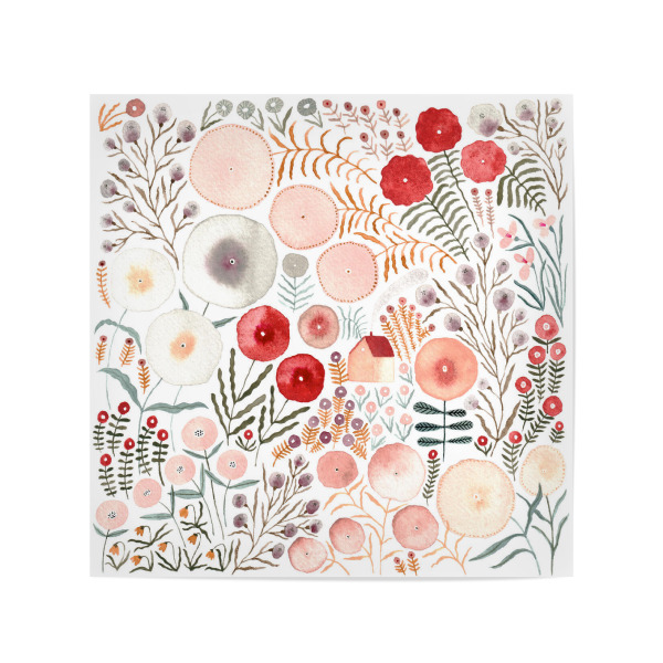 Poster 20x20 cm "Voglhuber - Rotes Blumenmeer" artboxONE - Natur,Floral