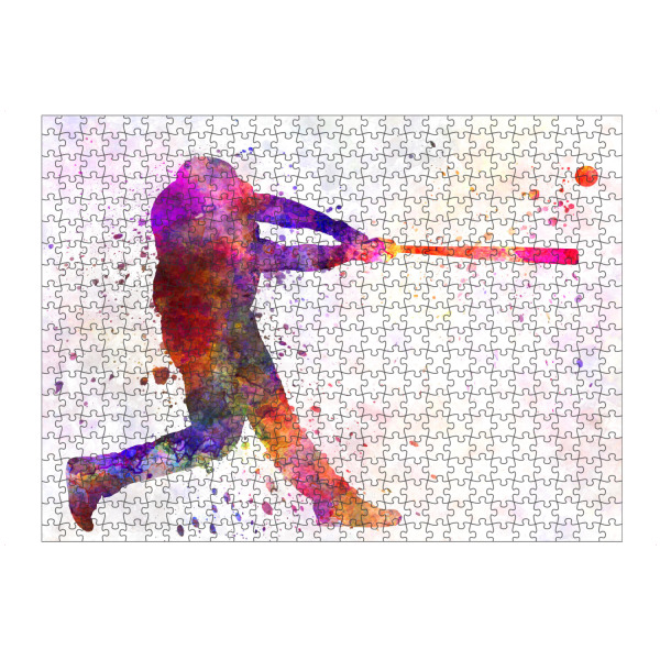 Puzzle Ravensburger "Baseball player hitting a ball" artboxONE - Sport - Baseball,Bat,Colorful,America,Splash,Stadium,Sport,Sports - Bild baseball