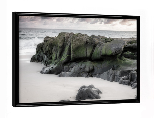 Poster mit schwarzem Rahmen "Sandstrand am Atlantik" artboxONE - Natur,Reise / Strand und Meer