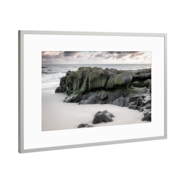 Poster mit Rahmen Silber "Sandstrand am Atlantik" artboxONE - Natur,Reise / Strand und Meer