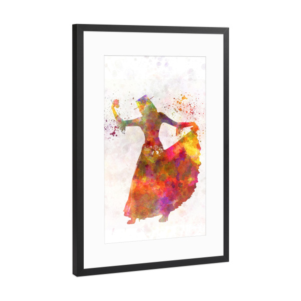 Poster mit Rahmen Schwarz (Metallic) "Flamenco dance from spain" artboxONE - Musik
