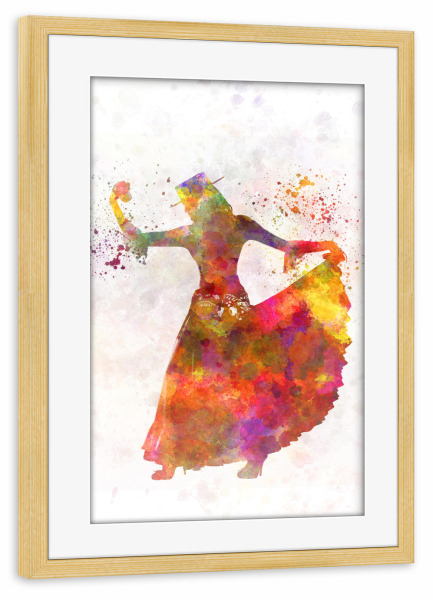 Poster mit Rahmen kiefer "Flamenco dance from spain" artboxONE - Musik