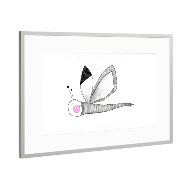 Poster mit Rahmen Silber "Bianca Peters - Kleine Fliege" artboxONE - Für Kinder,Tiere