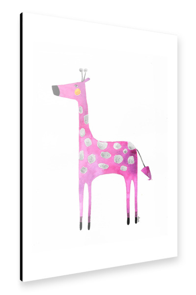 Alu-Dibond "Bianca Peters - Pinke Giraffe" 30x20 cm artboxONE