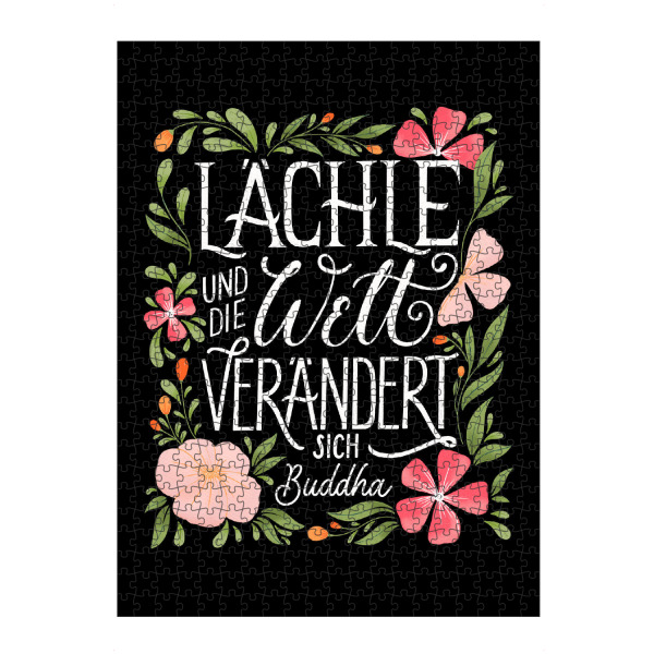 artboxONE Puzzle "Lächle. Zitat nach Buddha" artboxONE - Typografie,Natur,Floral