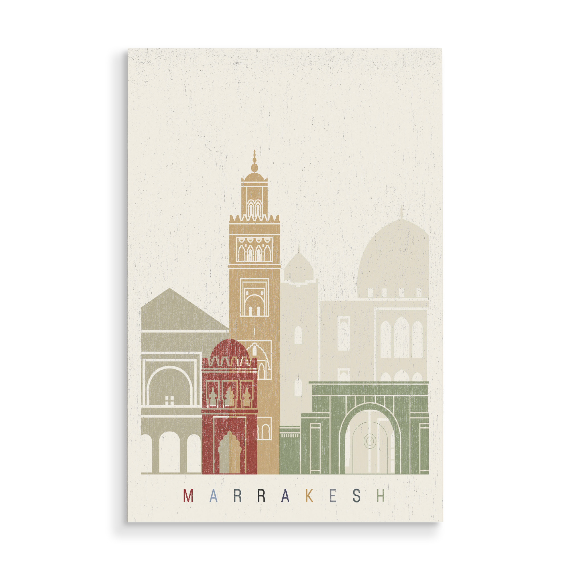 Holzbild "Marrakesh skyline" artboxONE - Städte,Architektur