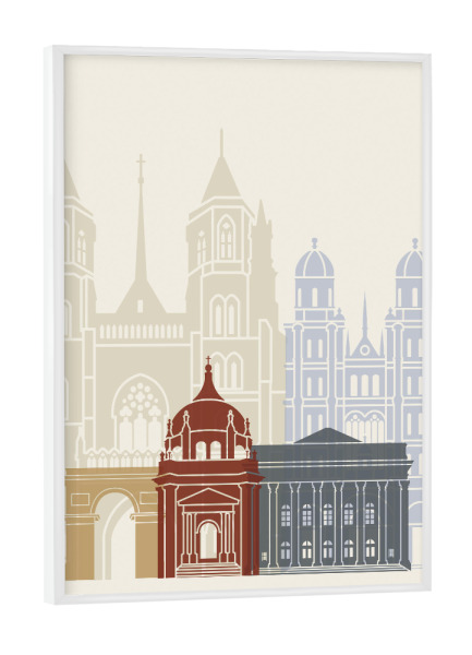 Poster mit weißem Rahmen "Dijon skyline" artboxONE - Städte,Architektur
