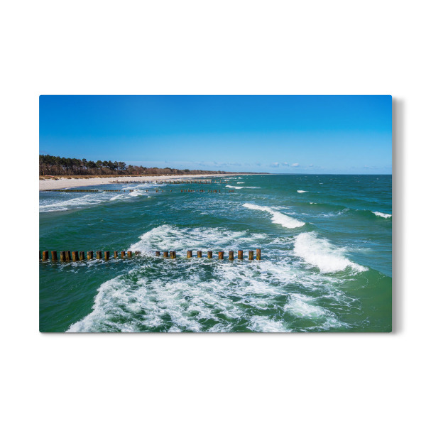 Galerie-Print "Strand, Wellen und Buhnen" 30x20 cm artboxONE