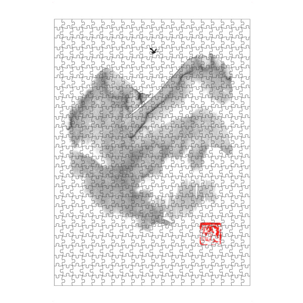 artboxONE Puzzle "Bird over the mountain" artboxONE - Natur - Montagne,Sumie,Japon,Des oiseaux - Bild montagne