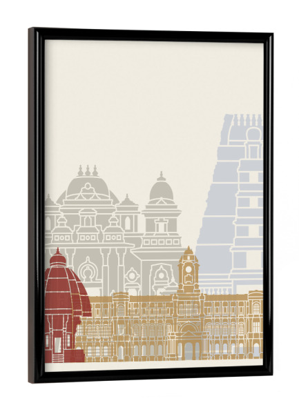 Poster mit schwarzem Rahmen "Chennai skyline" artboxONE - Städte,Architektur
