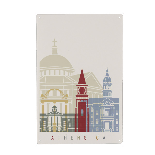 Metall Poster "Athens Georgia skyline" artboxONE - Städte,Architektur