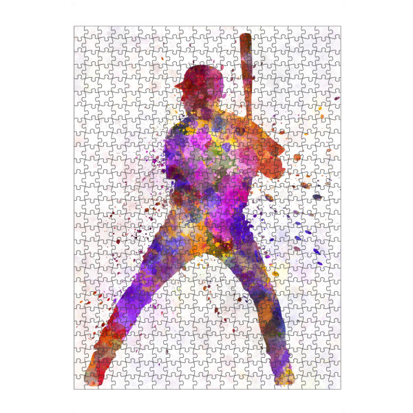 Puzzle Ravensburger "Baseball player" artboxONE - Sport - America,Sport,Sports,Colorful baseball,Bat,Stadium,Player,Pitcher,Watercolor