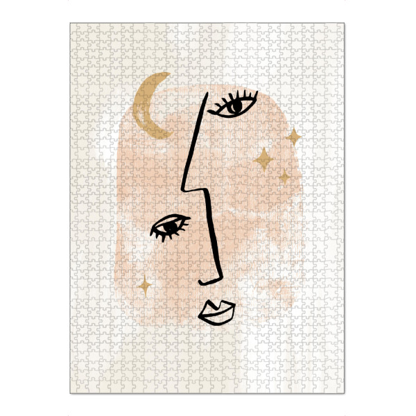 Puzzle Ravensburger "United by the moon" artboxONE - Abstrakt,Menschen,Liebe