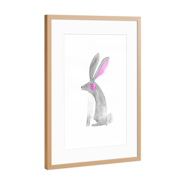 Poster mit Rahmen Kupfer "Bianca Peters - Der Feldhase" artboxONE - Für Kinder,Tiere