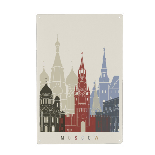 Holzbild "Moscow skyline" artboxONE - Städte,Architektur