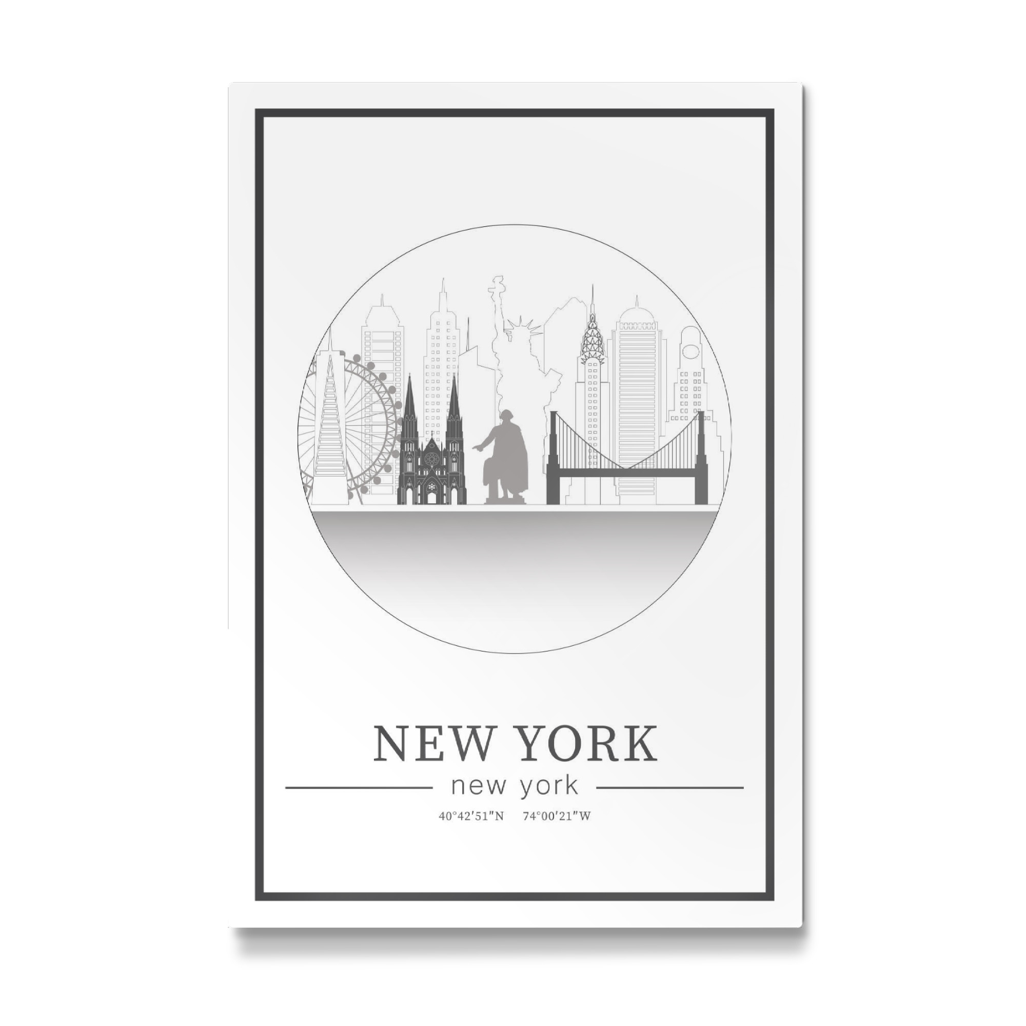 Galerie-Print "New York skyline line art circle" 30x20 cm artboxONE