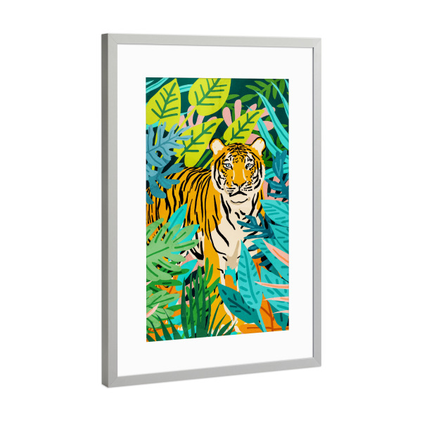 Poster mit Rahmen Silber "Only 3890 Left" artboxONE - Tiere