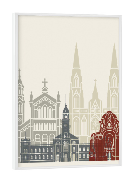 Poster mit weißem Rahmen "La plata skyline" artboxONE - Städte,Architektur