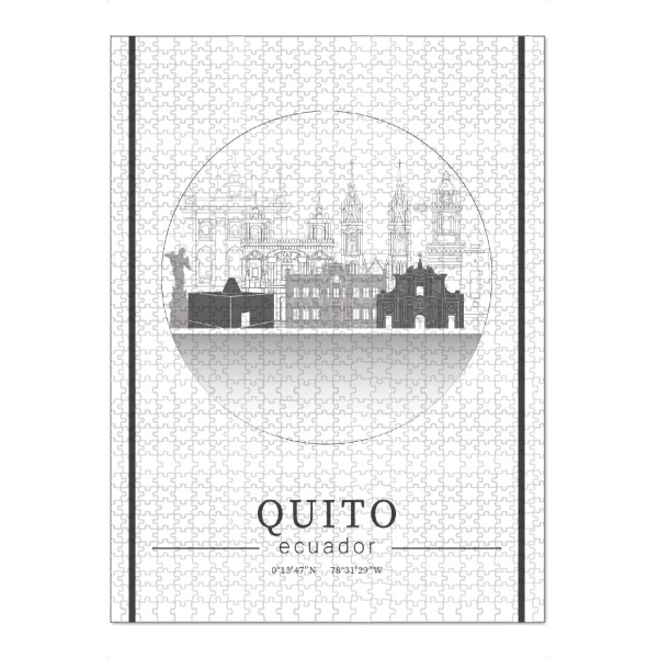 Puzzle Ravensburger "Quito skyline line art circle" artboxONE - Städte,Reise,Architektur,Kartografie