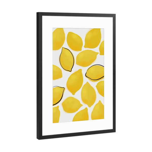 Poster mit Rahmen Schwarz (Metallic) "Jenue lemons" artboxONE - Essen & Trinken / Obst & Gemüse
