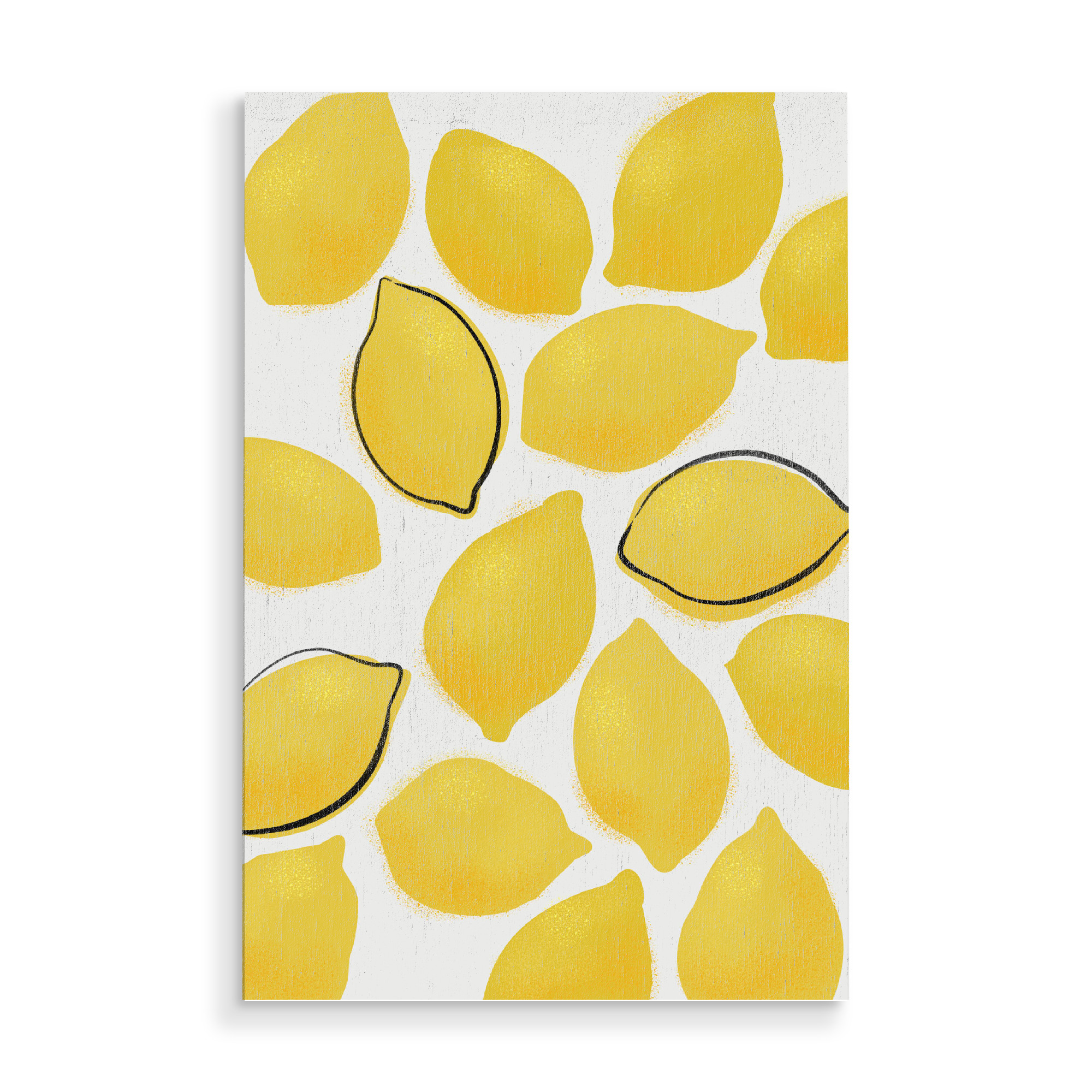 Holzbild "Jenue lemons" artboxONE - Essen & Trinken / Obst & Gemüse - Lemon,Mid century,Modern,Bold,Retro,Vintage,Zitronen,Pantone