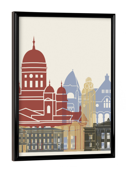 Poster mit schwarzem Rahmen "Helsinki skyline" artboxONE - Städte,Architektur