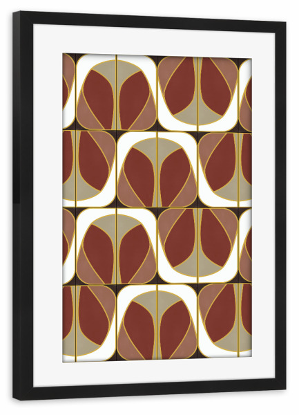 Poster mit Rahmen schwarz "Umber Deco Mixed Tiles" artboxONE - Abstrakt,Geometrie - Tiles,Pattern,Artdeco,Geometrie,Geometry,Formen,Abstract,Abstrakt