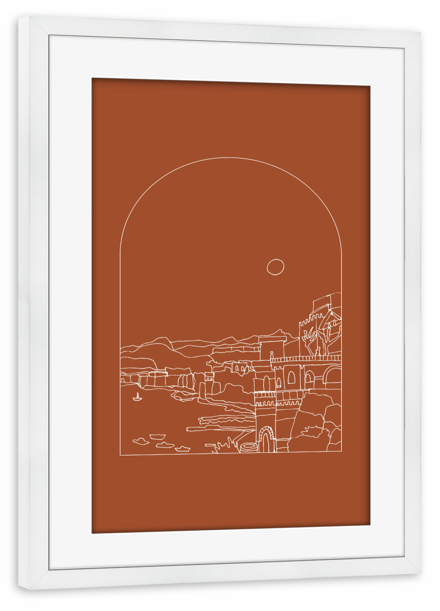 Poster mit Rahmen weiß "Italia Sorrento Landscape" artboxONE - Natur,Reise,Reise / Länder