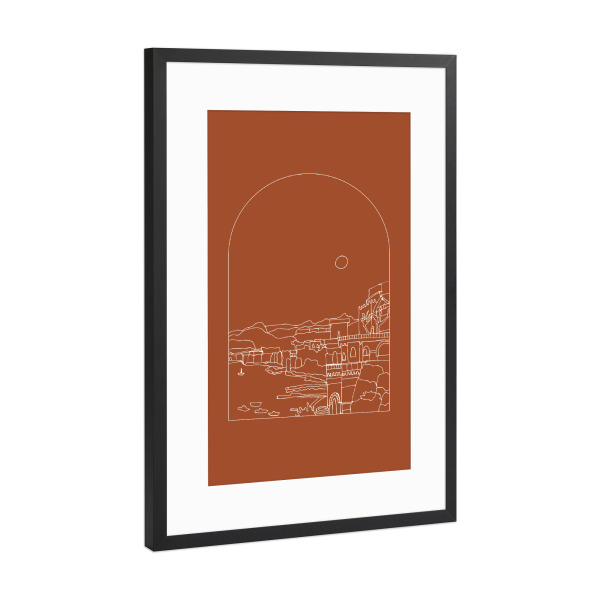 Poster mit Rahmen Schwarz (Metallic) "Italia Sorrento Landscape" artboxONE - Natur,Reise,Reise / Länder