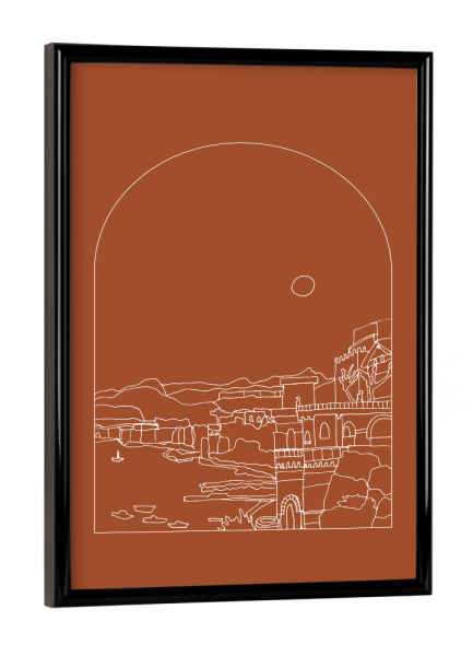 Poster mit schwarzem Rahmen "Italia Sorrento Landscape" artboxONE - Natur,Reise,Reise / Länder