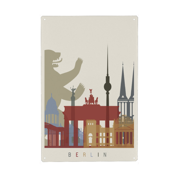 Holzbild "Berlin skyline-b" artboxONE - Städte,Architektur