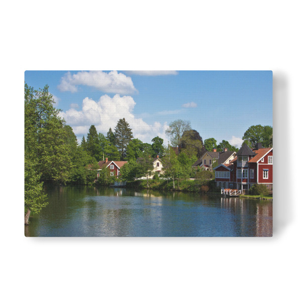 Leinwandbild "Häuser am Fluss" artboxONE - Natur,Reise,Architektur,Reise / Länder