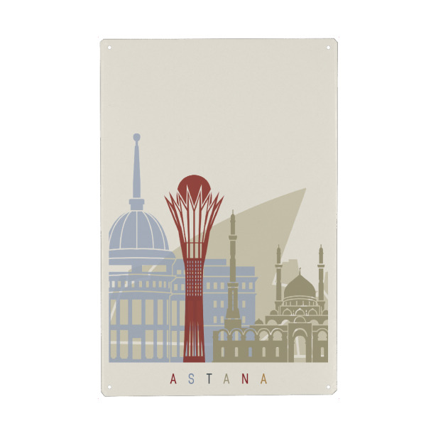 Holzbild "Astana skyline" artboxONE - Städte,Architektur