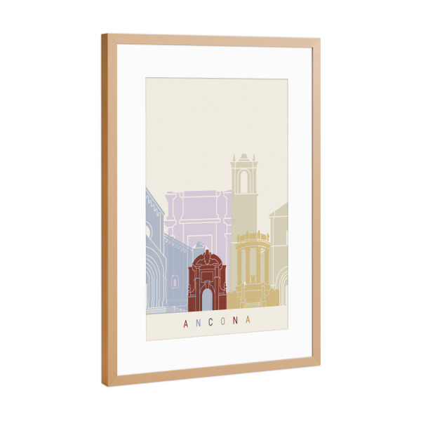 Poster mit Rahmen Kupfer "Ancona skyline" artboxONE - Städte,Architektur